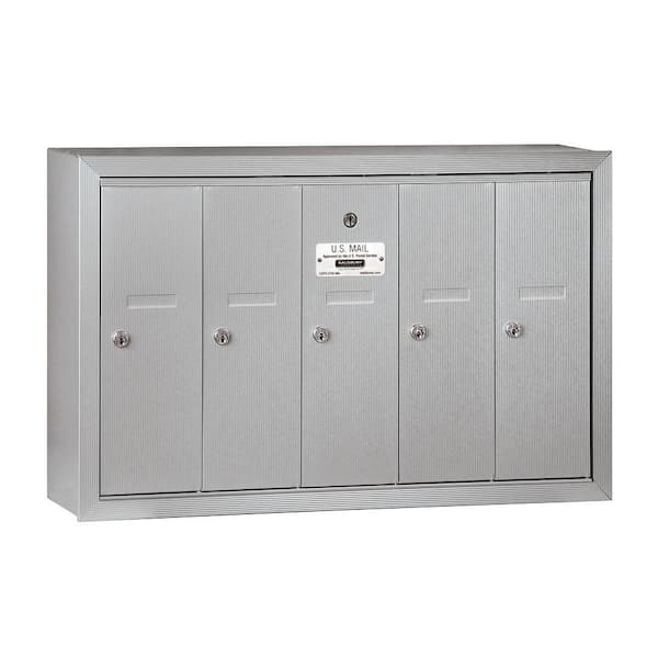 Salsbury Industries 3500 Series Aluminum Surface-Mounted Private Vertical Mailbox with 5 Doors