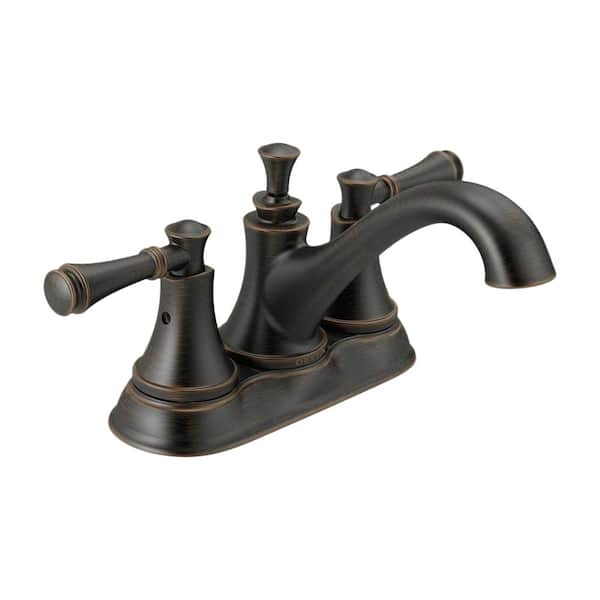 Delta Silverton 4 in. Centerset 2-Handle Bathroom Faucet in SpotShield Venetian Bronze