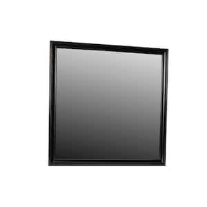 Black 1 in. W x 39 in. H Modern Square Wood Dresser Mirror