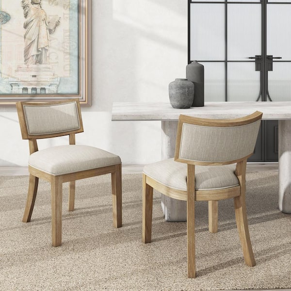 CHRISTOPHER KNIGHT HOME St. Thomas Fabric Upholstered Dining Chairs Set of 2 Beige and Natural 111417