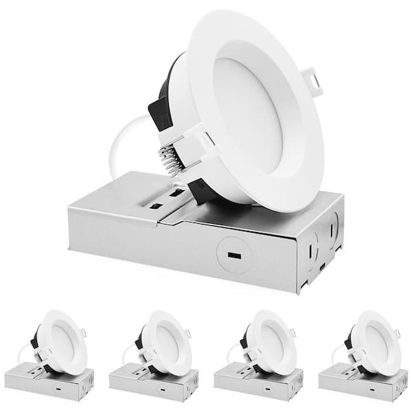 4 In. Integrated LED Regressed Mini Panel light, 5CCT, 12/15/19W, 1000/1400/1800LM, Dual Dimmable, 100° Beam, ETL 4 Pack