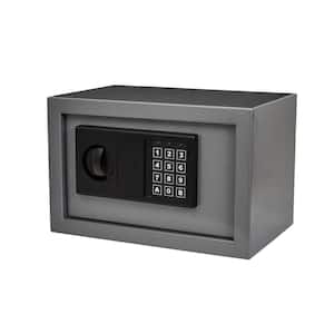 Digital Safe Box - Steel Lock Box with Keypad, 2 Manual Override - For Home or Office (Gray)