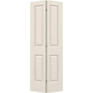32 in. x 80 in. 2 Panel Cambridge Primed Smooth Molded Composite Closet Bi-Fold Door