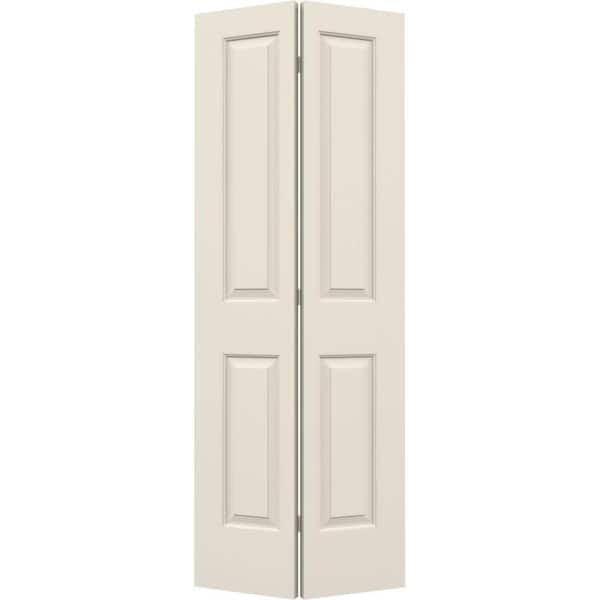 JELD-WEN 32 in. x 80 in. 2 Panel Cambridge Primed Smooth Molded Composite Closet Bi-Fold Door
