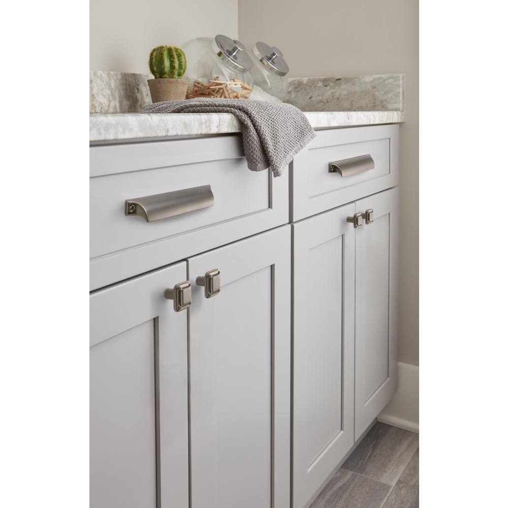 1-3/16" Square Black Brushed Nickel Cabinet Knob
