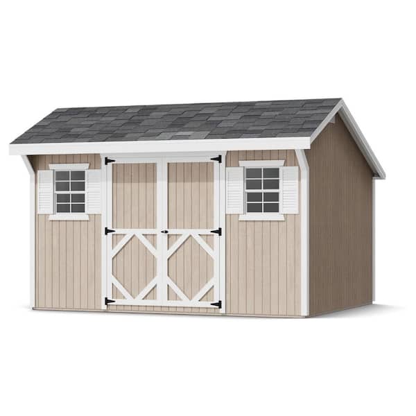 Classic Saltbox 10 ft. x 12 ft. Outdoor Wood Storage Shed Panelized Kit with Operable Windows and Floor (120 sq. ft)