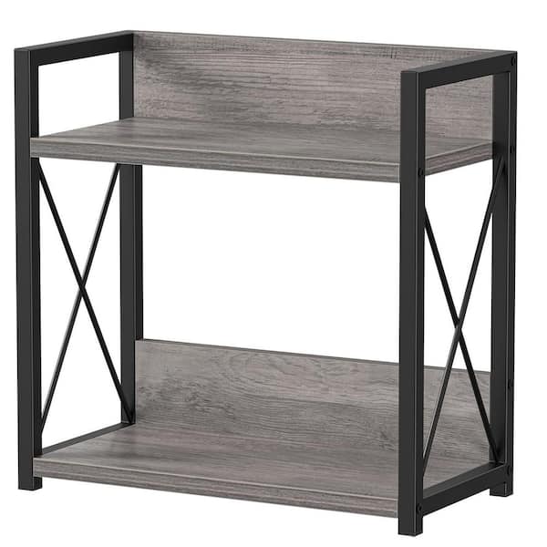 Grey 15.8 in. x 15.8 in. Wood Vintage Desktop Shelf Organizer