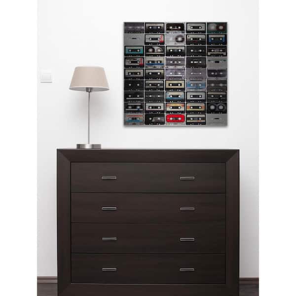 MARMONT HILL INC 32 in. H x 32 in. W "Cassette Rows" by Marmont Hill Printed Brushed Aluminum Wall Art