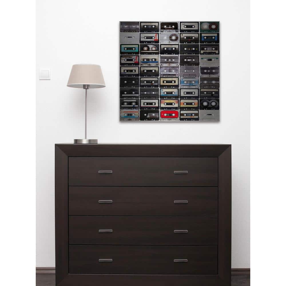 32 in. H x 32 in. W Cassette Rows by Marmont Hill Printed Brushed Alum