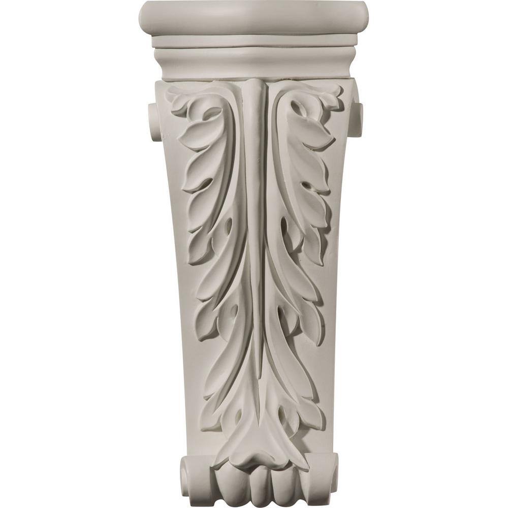 White Polyurethane Acanthus Decorative Corbel 10"