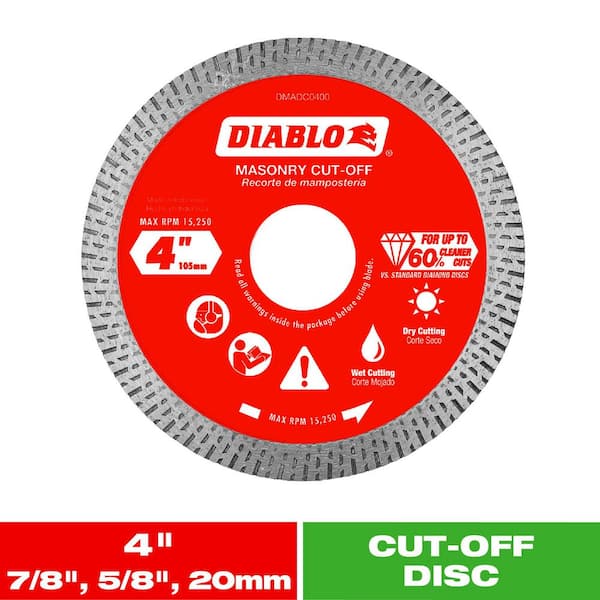 DIABLO 4 in. Diamond Continuous Rim Cut-Off Discs for Masonry