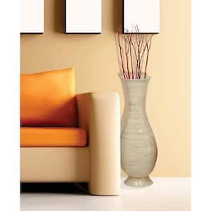 Tall Modern Decorative Floor Vase: Handmade, Natural Bamboo Finish, Contemporary Home Décor, Handcrafted Bamboo, Medium