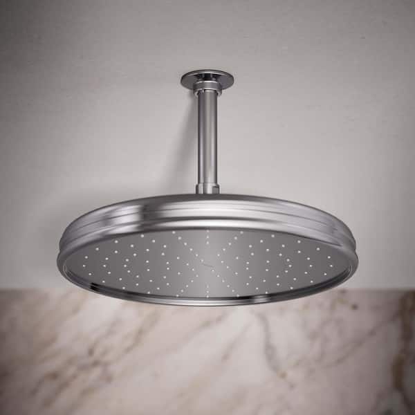 1-Spray Patterns 12 in. Ceiling Mount Rain Fixed Shower Head in Polished Chrome
