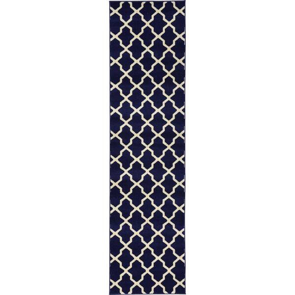 Trellis San Antonio Navy Blue 2' 7 x 10' 0 Runner Rug