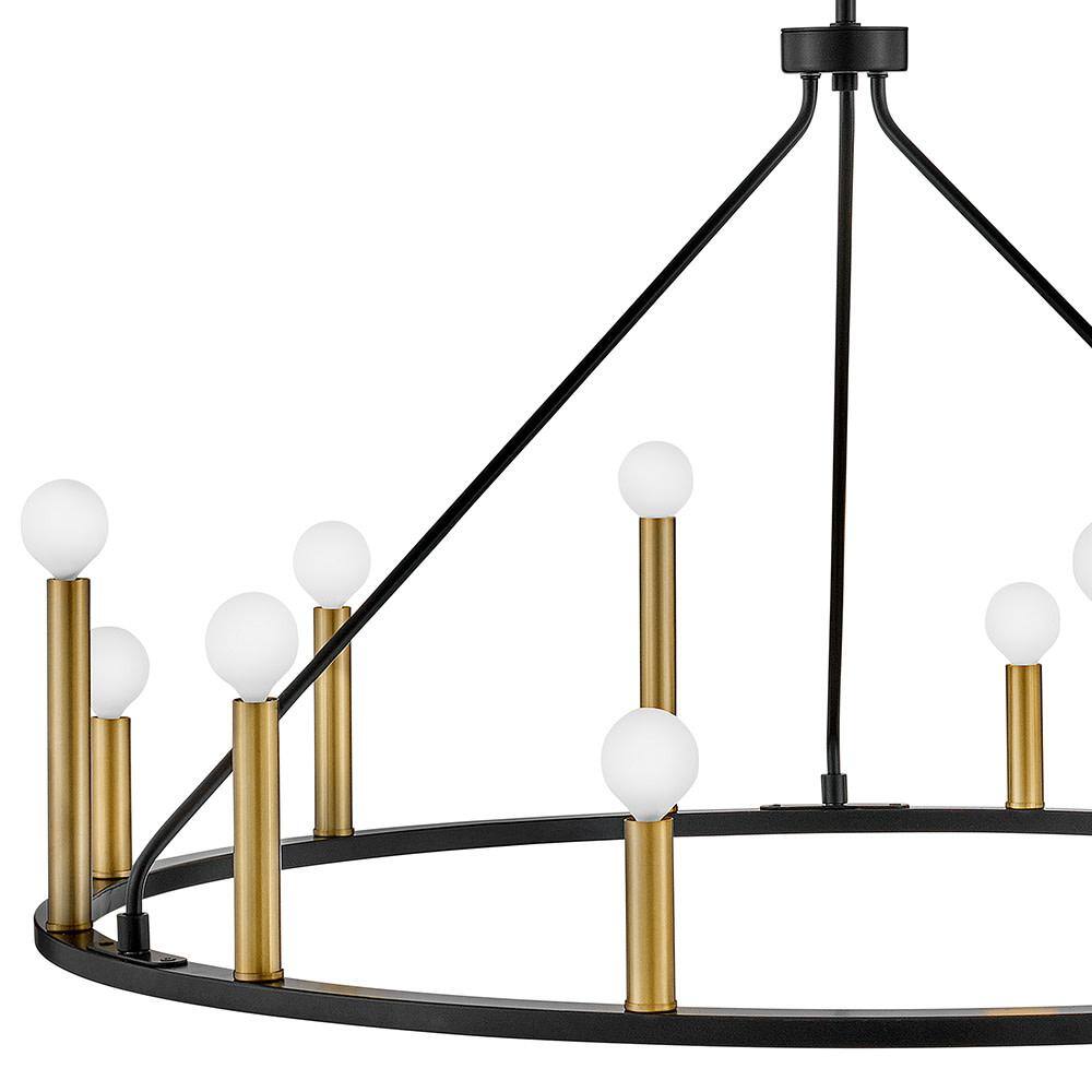 Lazlo Black and Brass 12-Light Candle Chandelier