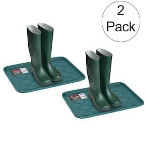 Teal 20 in. x 15.5 in. Diamond Pattern Boot Tray 2 Pack