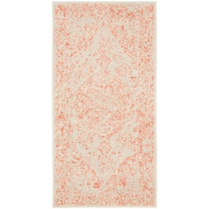 Tranquil Ivory/Pink 2 ft. x 4 ft. Center Medallion Traditional Kitchen Runner Area Rug
