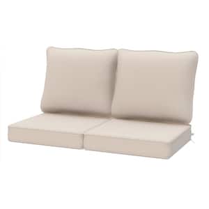 22 in. x 24 in. Outdoor Deep Seating Lounge Chair Cushion, Thicken Pad Chair Cushion Set in Beige (2-Pack)