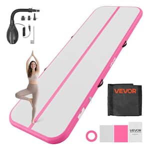 VEVOR 10 ft. Inflatable Gymnastics Air Mat 4 in. Thick 33 sq. ft. Sturdy Tumble Track, Electric Pump, Exercise Mat Pink