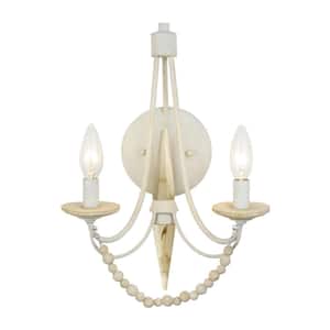 Brentwood 2-Light White Wall Sconce