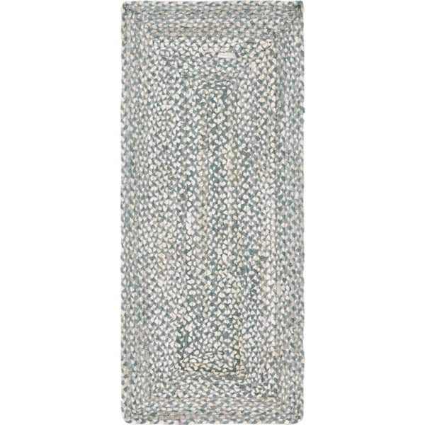 Unique Loom Braided Chindi Gray 3 ft. x 6 ft. Runner Rug