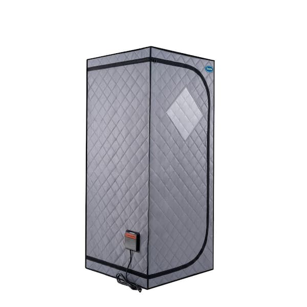 Unbranded 1-Person Portable Grey Infrared Sauna Tent with Infrared Panels and Heating Foot Pad FCC Certification
