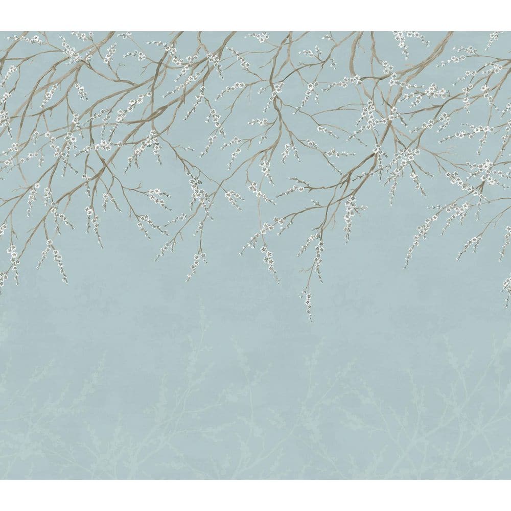 Hanami Blue Self Adhesive Mural Wallpaper Sample
