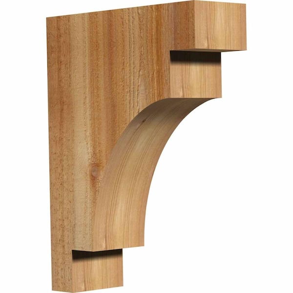 Ekena Millwork 4 in. x 12 in. x 16 in. Western Red Cedar Mediterranean Rough Sawn Corbel
