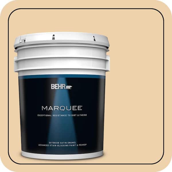 BEHR MARQUEE 5 gal. #MQ3-43 Ceramic Beige Satin Enamel Exterior Paint & Primer