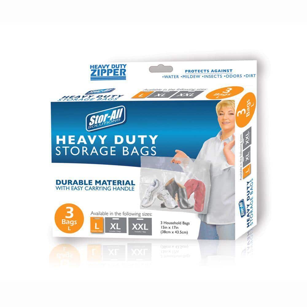 9" x 11" x 7" 20-Pack Heavy Duty Vinyl Zippered Storage Bags With Handle Clear 