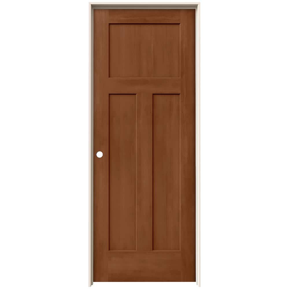 JELD-WEN 24 in. x 80 in. Craftsman Hazelnut Stain Right-Hand