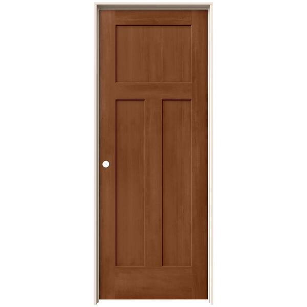 JELD-WEN 30 in. x 80 in. Craftsman Hazelnut Stain Right-Hand Molded Composite Single Prehung Interior Door