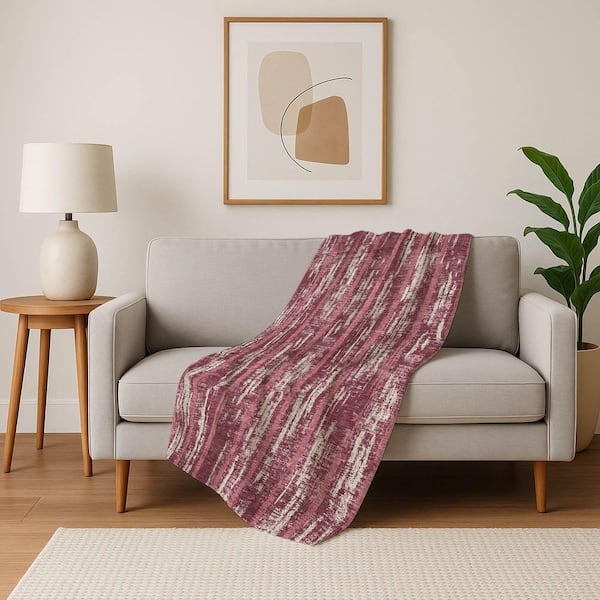 Premium Machine Washable ASB892 Blush 50 in. x 70 in. Sherpa Throw Blanket