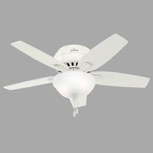Newsome 42 in. LED Indoor Low Profile Fresh White Ceiling Fan with Light Kit