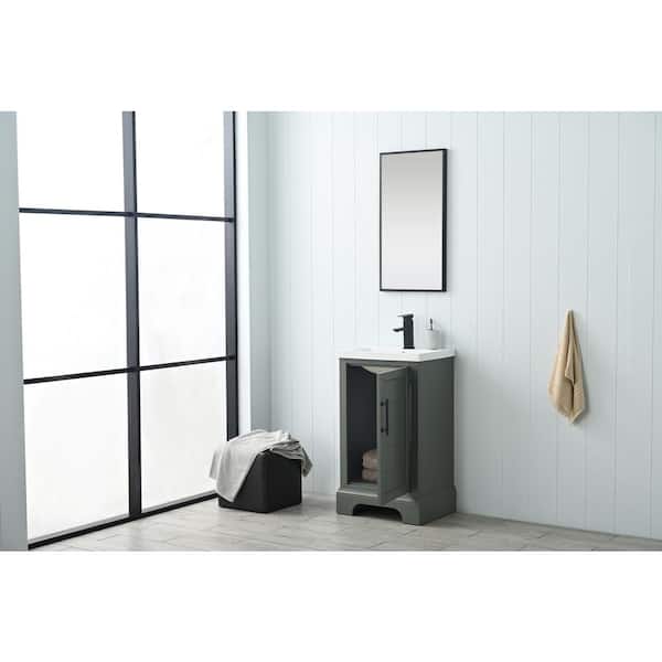Vanity Art Vannes 20 in. W x 16 in. D x 34.5 in. H Single Sink Bathroom Vanity in Vintage Green with Ceramic Top