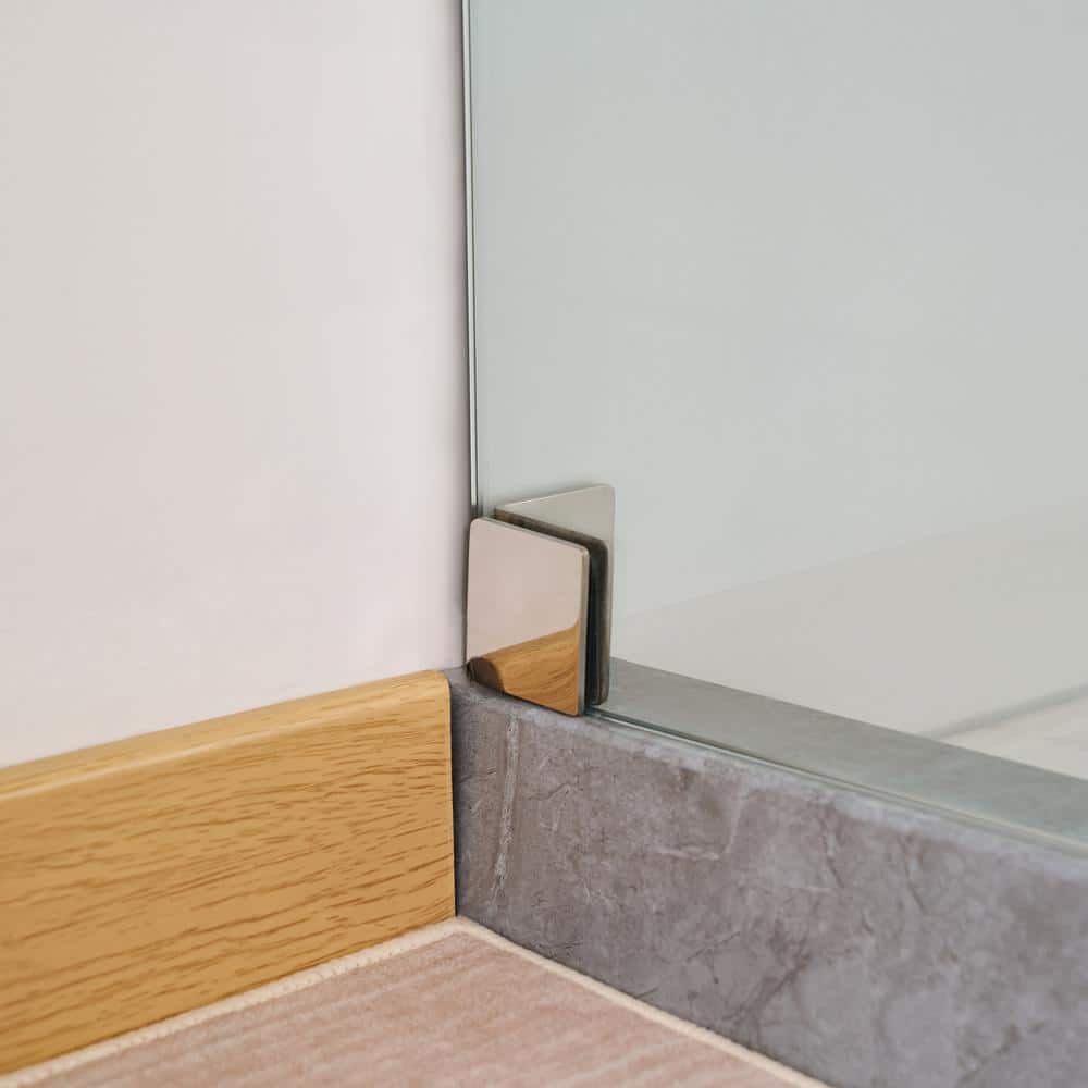 Chrome Frameless Single Sliding Shower Door with Clear Glass Panels