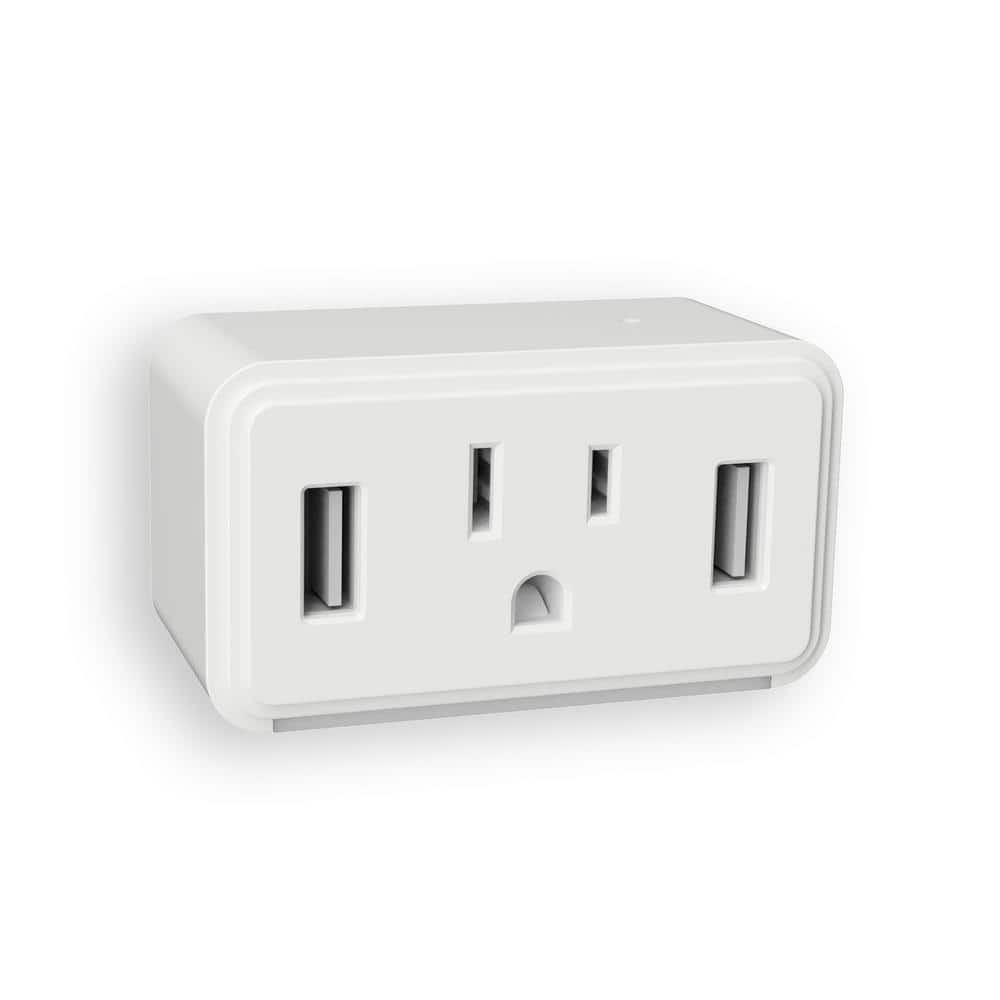 rietje Inferieur Contour Westek White Cube LED Night Light with Power Outlet and Duel USB Outlets NL-CUBE-W  - The Home Depot