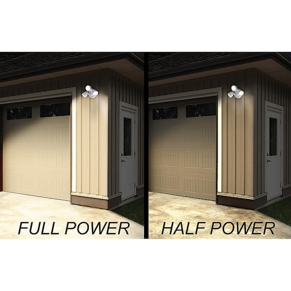 3 Head Dusk to Dawn Sensor White Exterior Outdoor LED Flood Light Security Light 1800 to 3600 Lumens 4000K Wet Rated