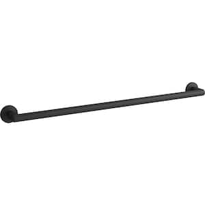 Components 30 in. Wall Mounted Single Towel Bar in Matte Black