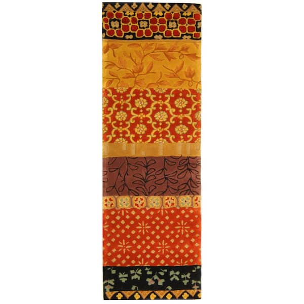 SAFAVIEH Rodeo Drive Rust/Gold 3 ft. x 14 ft. Floral Runner Rug