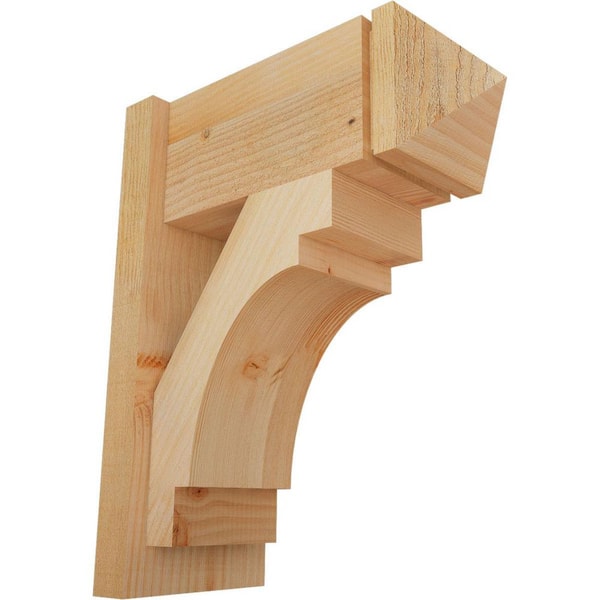 Ekena Millwork 8 in. x 22 in. x 18 in. Merced Arts and Crafts Rough Sawn Douglas Fir Outlooker