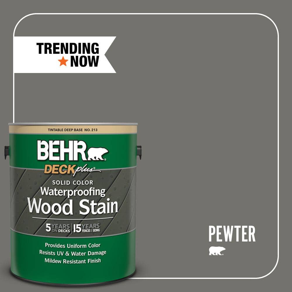 1 gal. #SC-131 Pewter Solid Color Waterproofing Exterior Wood Stain
