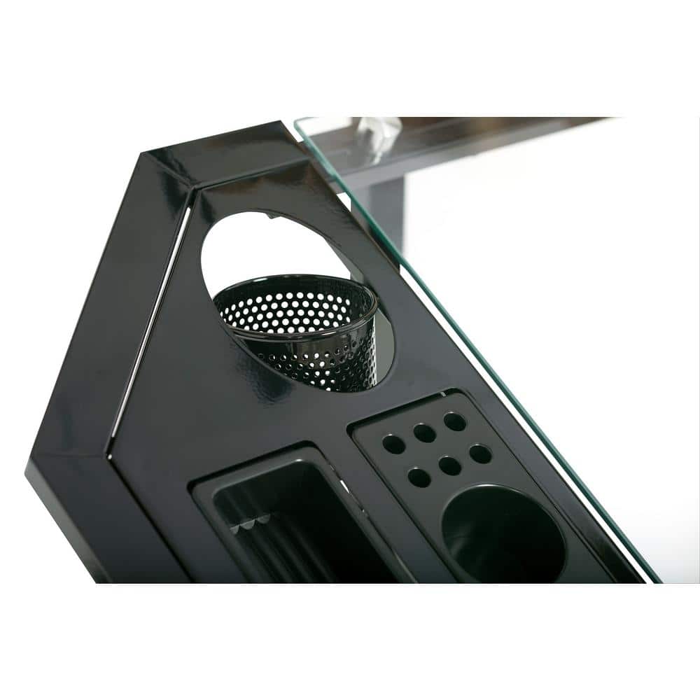 Futura Glass-Top Crafting Table with Drawer and Shelf
