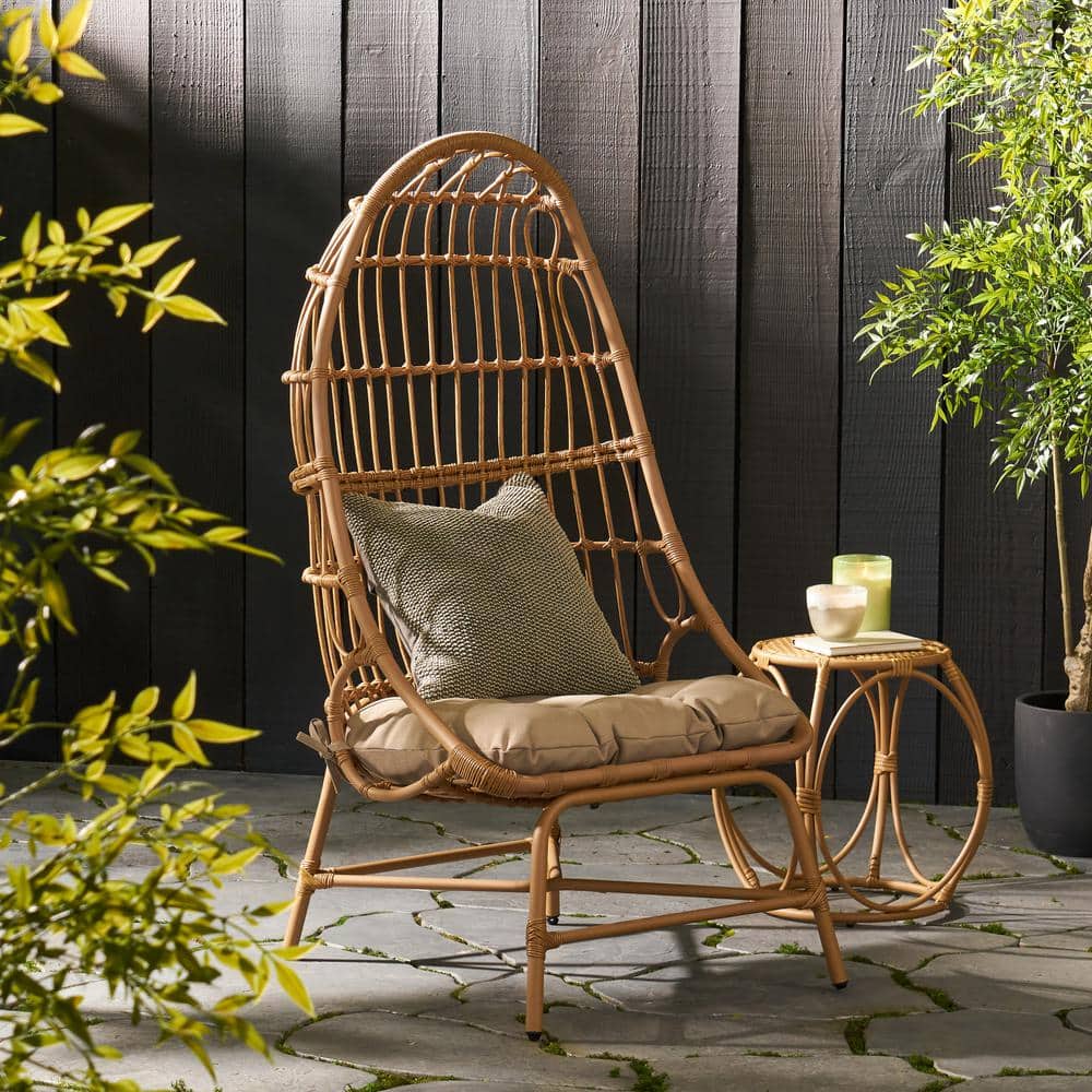1-Piece Hot Seller Metal Outdoor Basket Chairs with Waterproof Fabric Cushi
