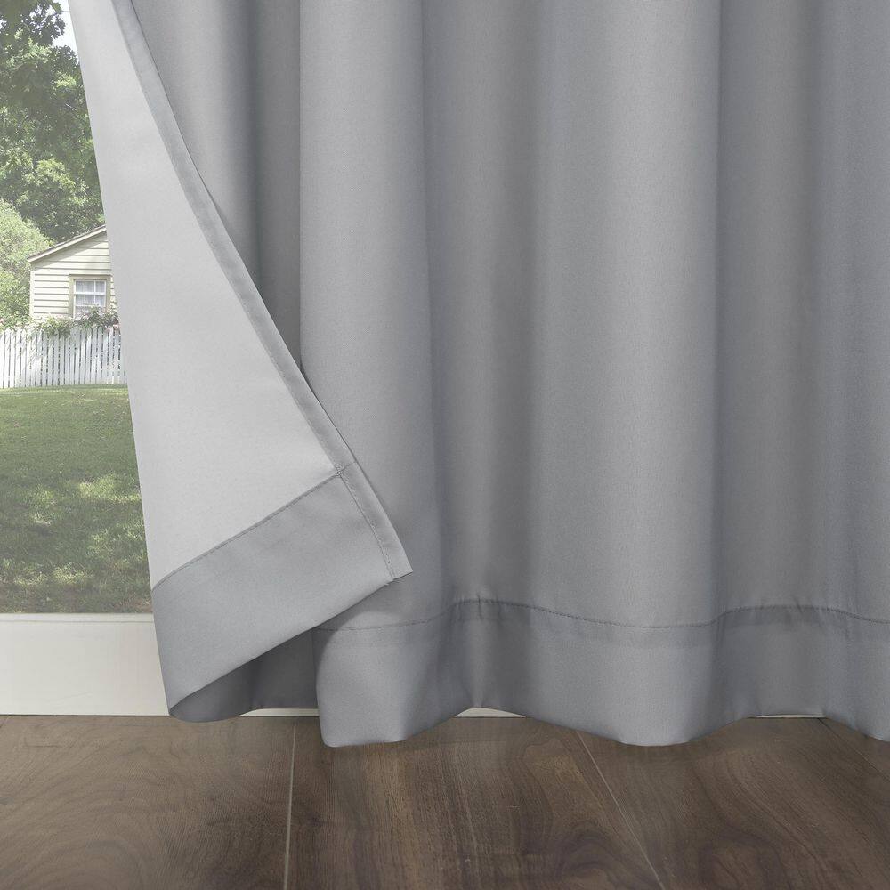 Gray Polyester Room-Darkening Grommet Curtain Panel 54" x 95"