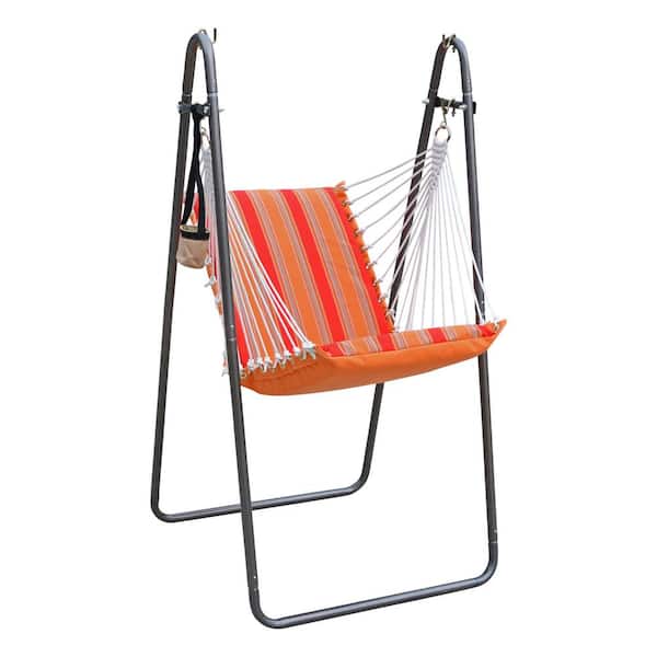 Algoma Sunbrella Soft Comfort Hammock Swing Chair with Stand, Orange