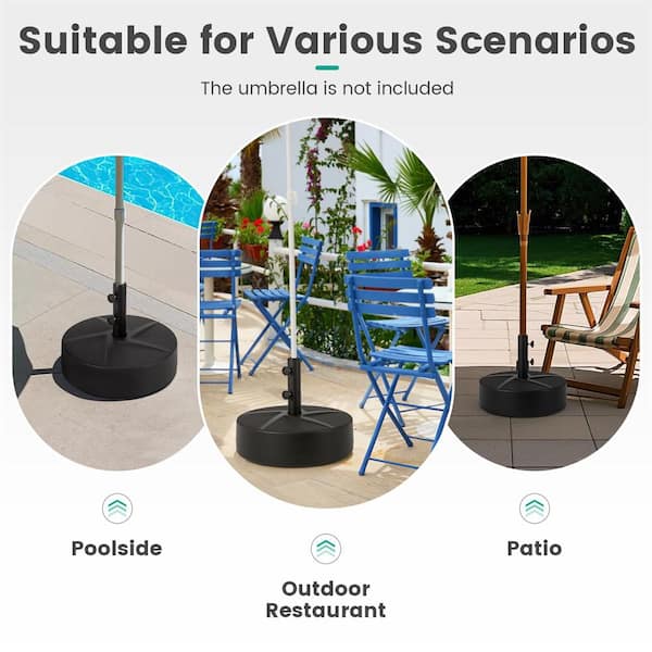 HONEY JOY 20" Outdoor Patio Umbrella Base Umbrella Weighted Base w/3 Adapters fit 1.89"/1.5"/1.42" Poles in Black TOPB008546 - The Home Depot HONEY JOY 20" Outdoor Patio Umbrella Base Umbrella Weighted Base w/3 Adapters fit 1.89"/1.5"/1.42" Poles in Black TOPB008546 - The Home Depot