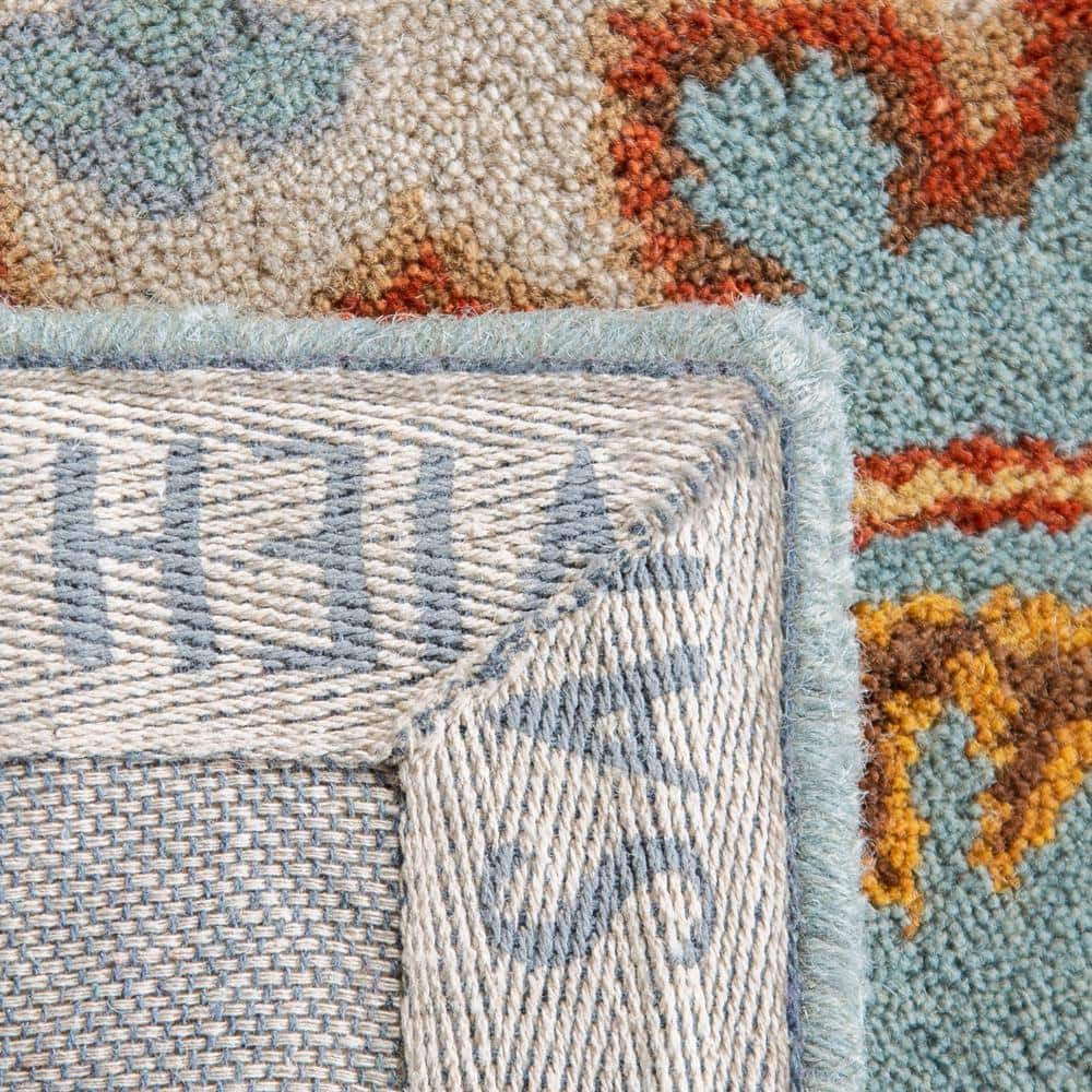 Handmade Heritage Light Blue & Ivory Wool Accent Rug - 3' x 5'