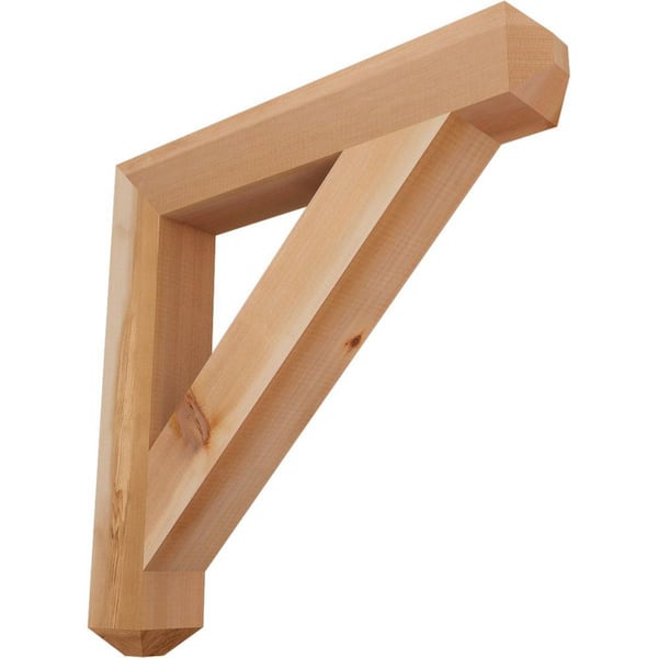 Ekena Millwork 3.5 in. x 26 in. x 26 in. Western Red Cedar Traditional Craftsman Smooth Bracket