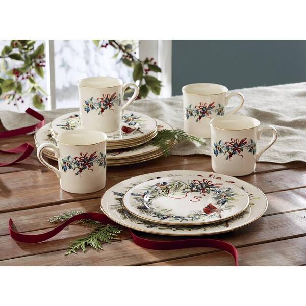 Lenox Winter Greetings 12-Piece Seasonal Ivory Bone China
